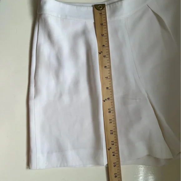 Ralph Lauren Black Label Tap Shorts High Waist Pleated White Size 6 Classic - Picture 6 of 9